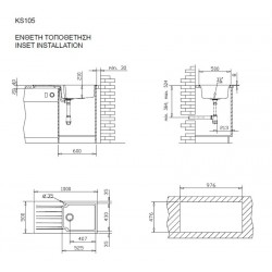 Ένθετος Νεροχύτης Γρανιτένιος Συνθετικός Duralit 100x50 εκ. KS105 Beige Ένθετος Νεροχύτης Γρανιτένιος Συνθετικός Duralit 100x50 εκ. KS105 Beige